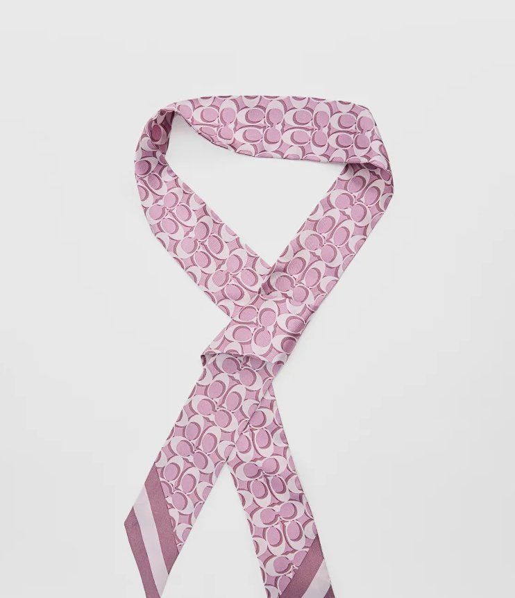 Coach Purple Scarf 100% Silk