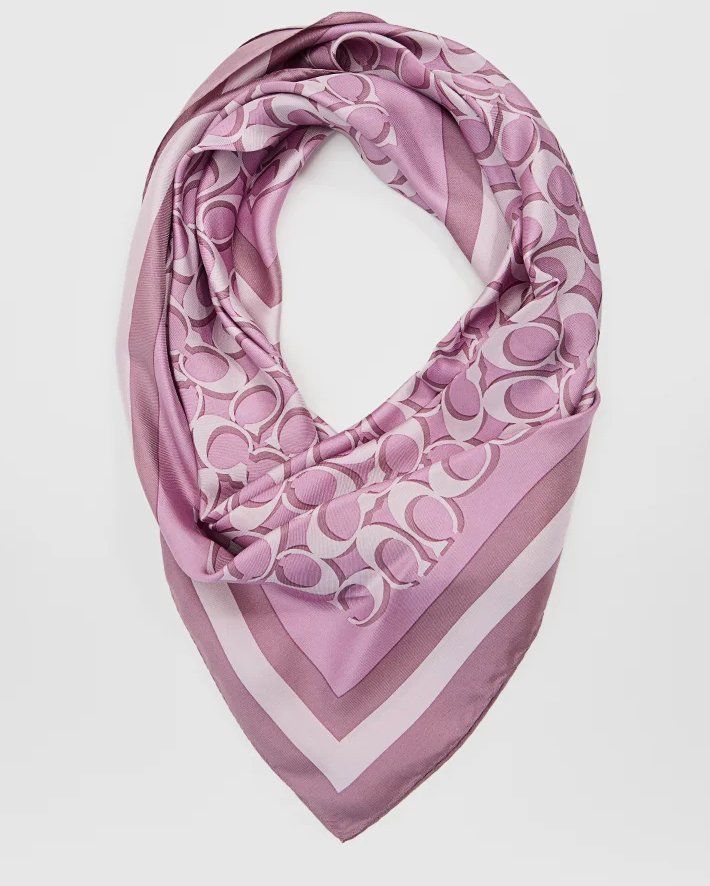 Coach Purple Scarf 100% Silk