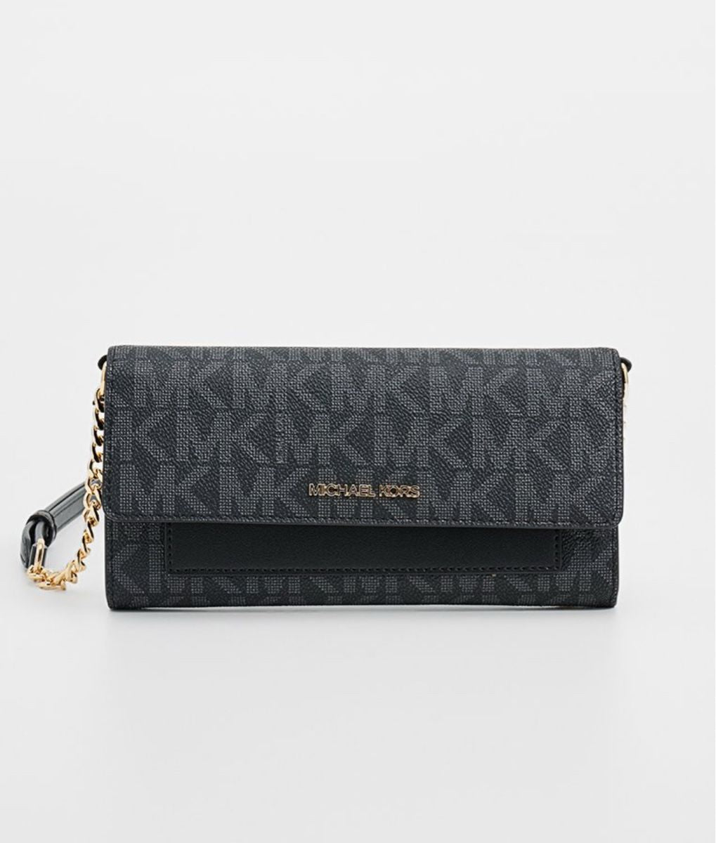 Michael Kors Wallet on Chain Crossbody Bag / Clutch (Black, Blue)