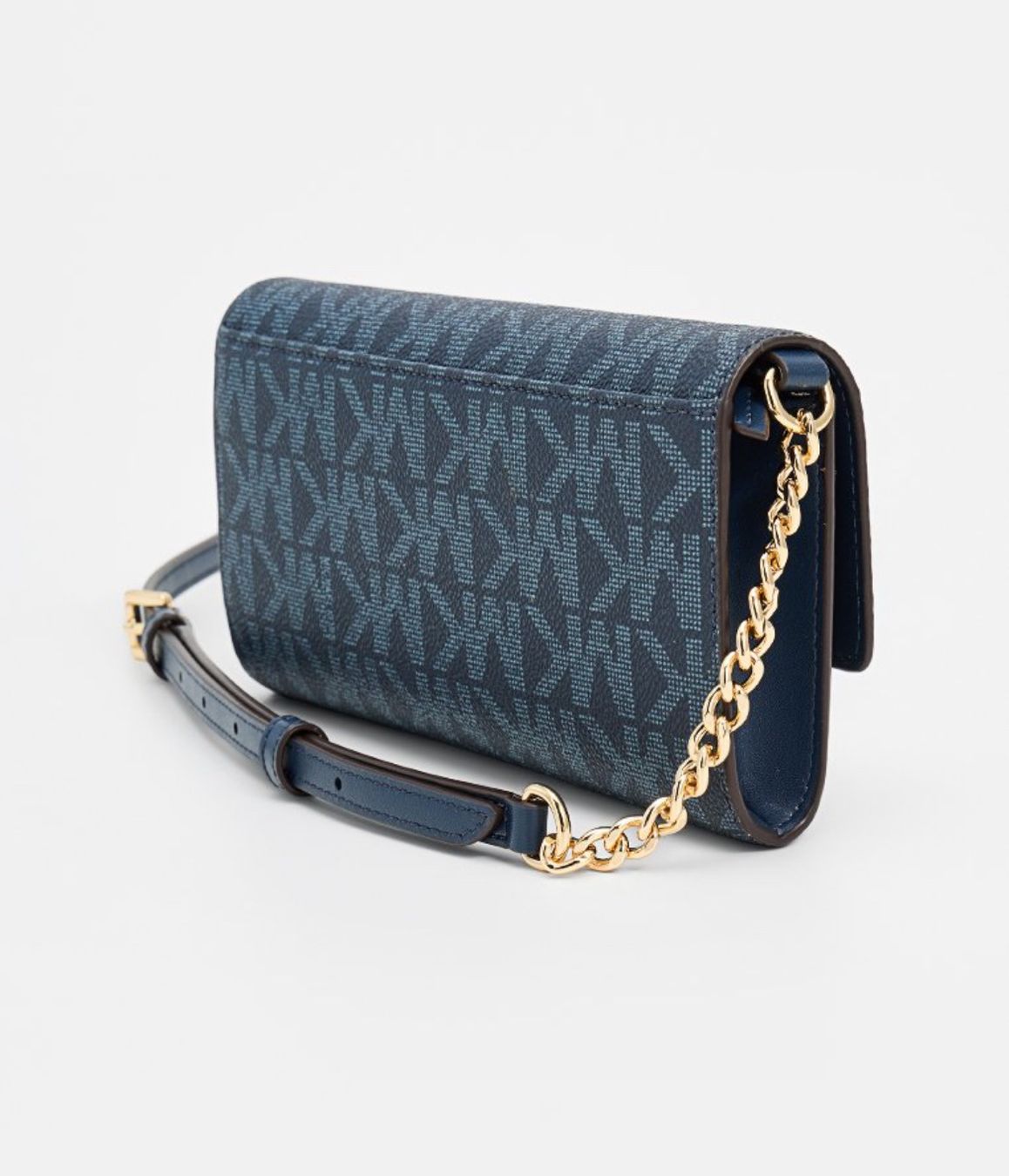 Michael Kors Wallet on Chain Crossbody Bag / Clutch (Black, Blue)