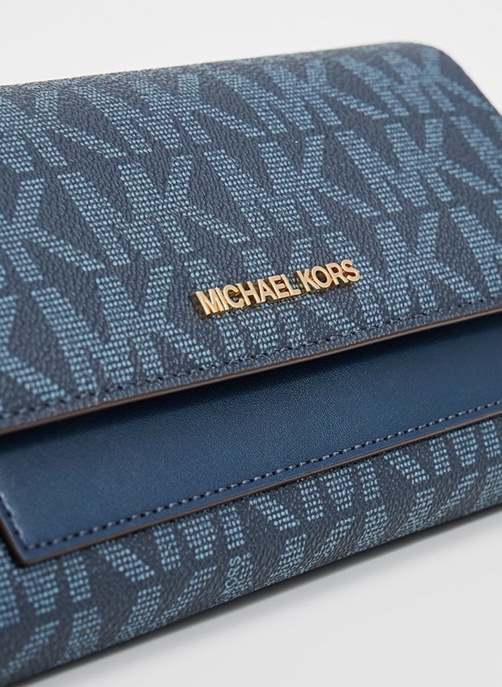 Michael Kors Wallet on Chain Crossbody Bag / Clutch (Black, Blue)