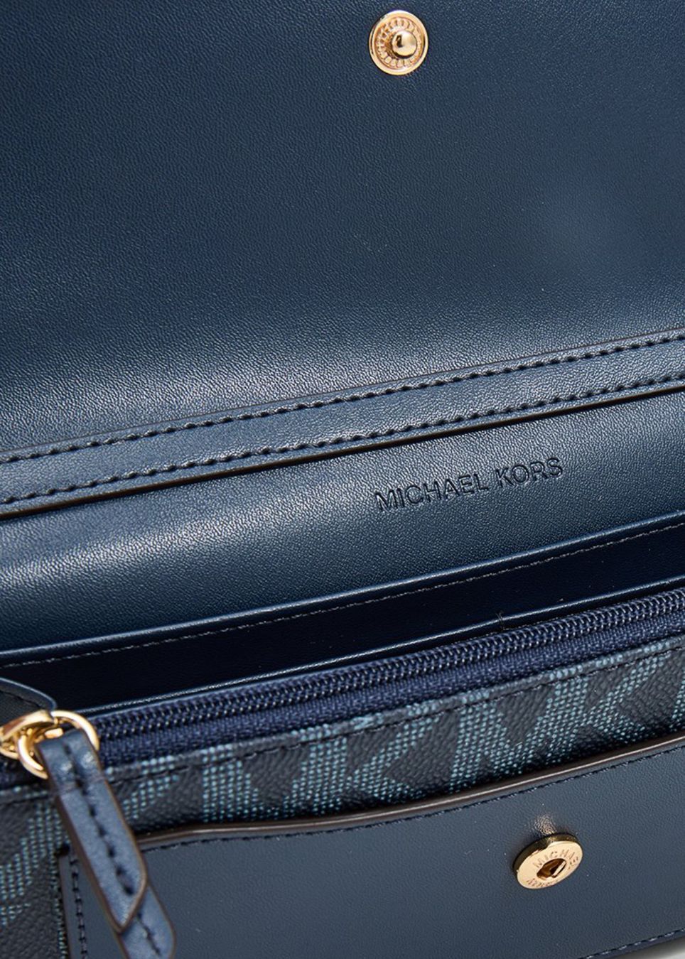 Michael Kors Wallet on Chain Crossbody Bag / Clutch (Black, Blue)